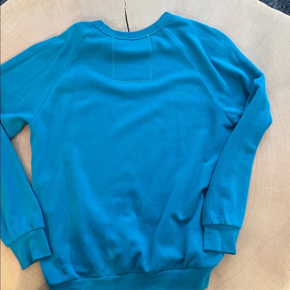 Aviator Nation Teal Crewneck with Neon Yellow Lightning - Picture 4 of 4